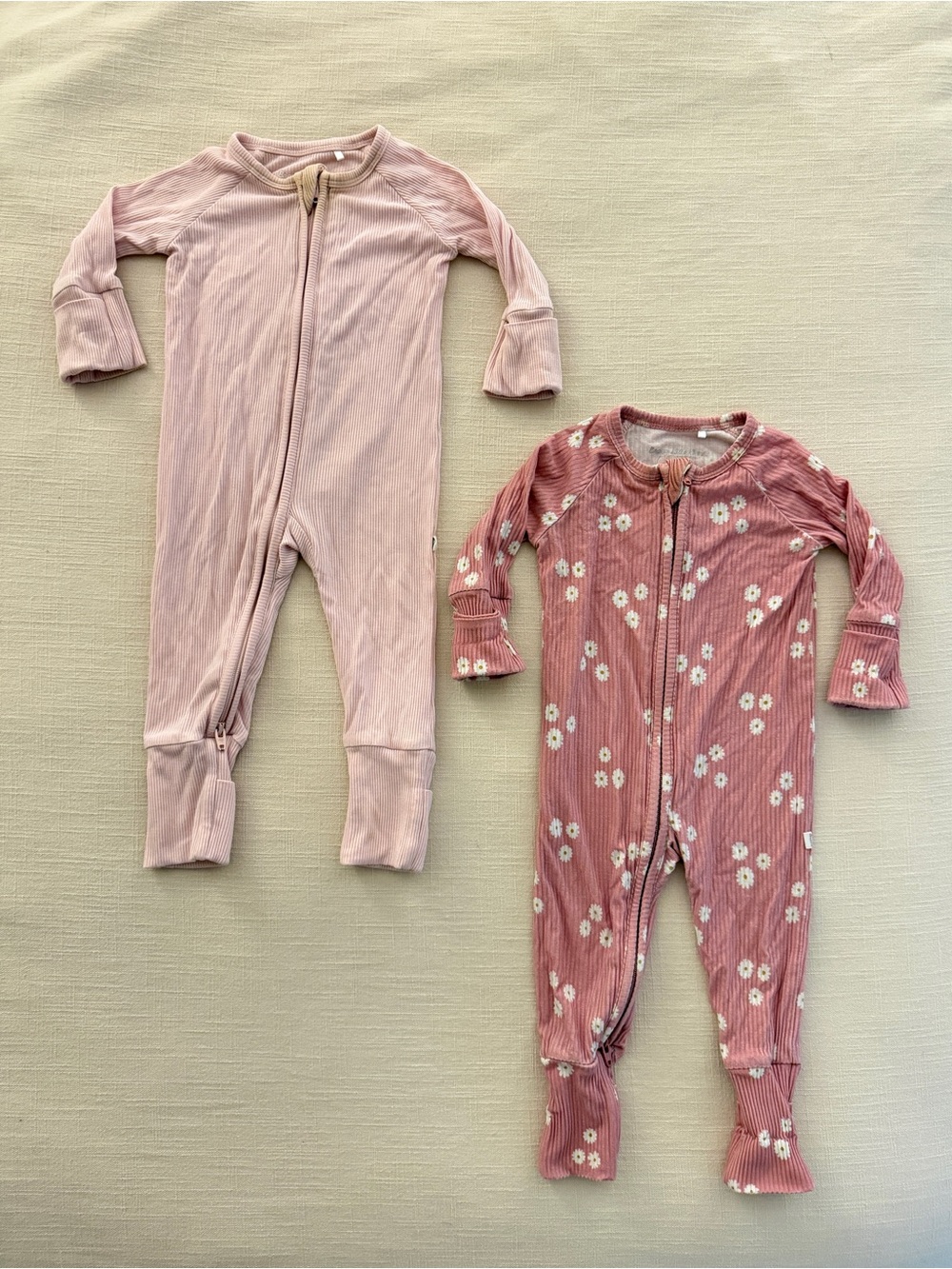 Set of 2 Brave Little Ones Bamboo Zip Footies - 0-3m